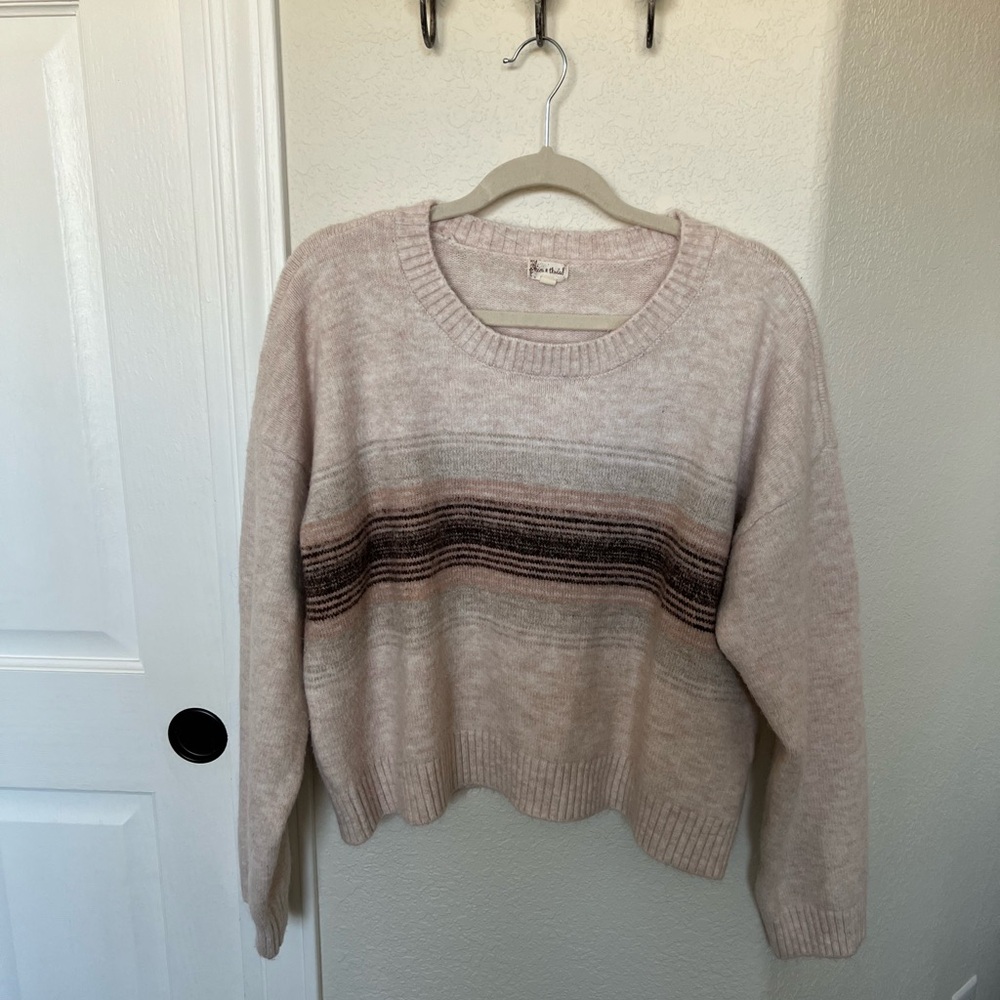 Hem & Thread Beige and Brown Striped Sweater